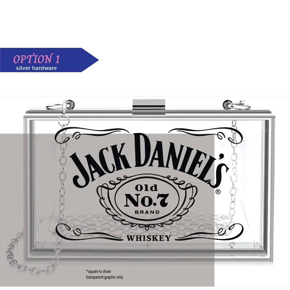Jack Daniels Clear Acrylic Clutch